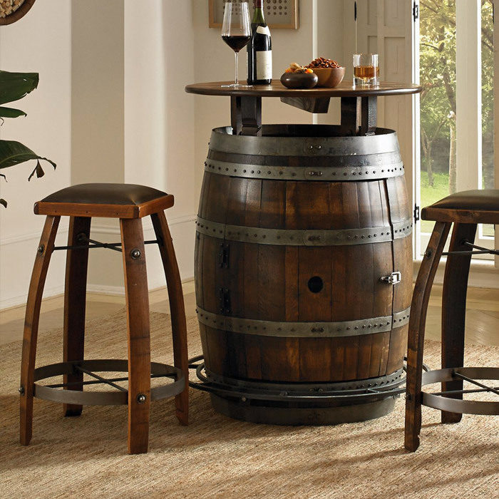 Featured Product: Vintage Oak Wine Barrel Bistro Table & Stool Set