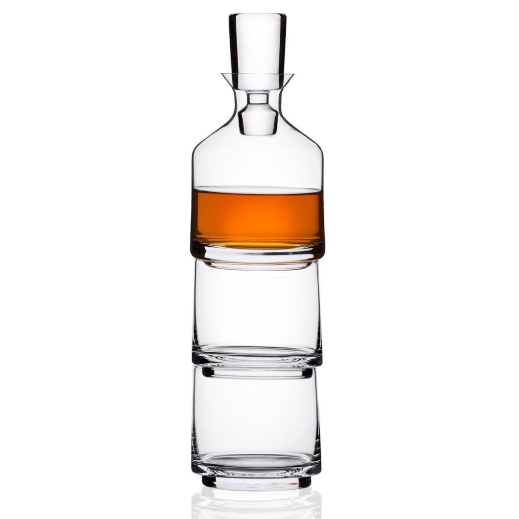 Three-In-One Stacking Decanter & Whiskey Glasses Set