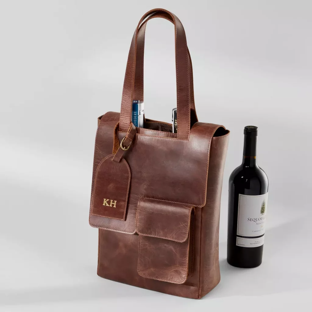 personalized wine bag