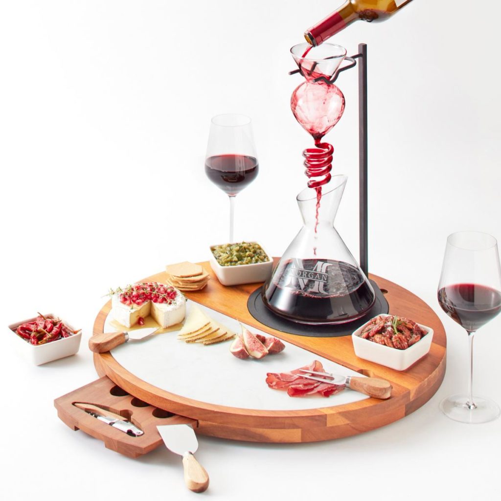 cheese board and decanter 