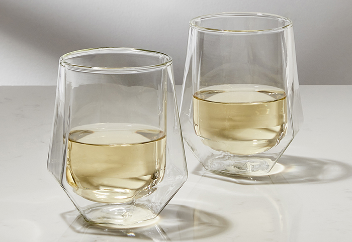 Two wine enthusiast double-wall wine glasses